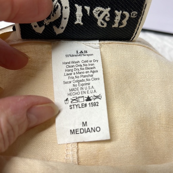 ⭐️L&B Lucky & Blessed nwt tea dyed crochet flower asymmetrical hem dress M - Picture 9 of 14